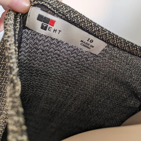 Temt Loose Tank Top Black/Gold Sz 10 - Picture 4 of 4